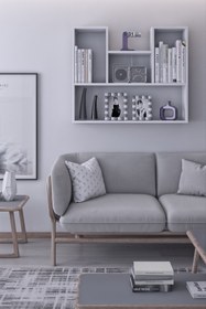 Resim rafineritasarım Lale Dekoratif Duvar Rafı Salon Banyo Balkon Mutfak Kitaplık Çok Amaçlı Raf 