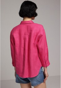 Resim Colin's Colins Fashion Fit Shirt Neck Düz Kadın Pembe ¾ Kol Gömlek Cl1081780 Q1.v1 Pfs Fuchsia 