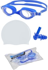 Resim Ultio Spor Yüzücü Gözlük Seti + Kulak Tıkacı + Lateks Bone Ve Özel Lüx Çantası Slikon Gözlük 