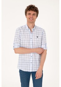 Resim U.s. Polo Assn. Erkek Mavi Gömlek Desenli 50306348-vr036 Mavi 