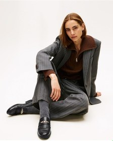 Resim Th Chain Fringe Kadın Deri Siyah Loafer-9527 Siyah 