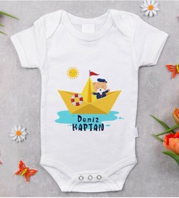 Resim Bitmeyenkartus Bk Kids Isimli Sevimli Kaptan Tasarımlı Bebek Body Zıbın - Model (547901364) Çok Renkli 