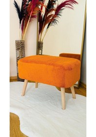 Resim Ahşap Ayaklı Dikdörtgen Puf Tarçın 