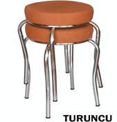Resim Ankhira Tabure (2 ADET) (MONTEL GÖNDERİM) Krom Ayaklı, Taytüyü Kumaş, Metal Ahtapot 