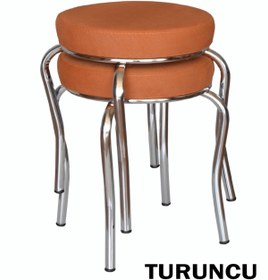 Resim Ankhira Tabure (2 ADET) (MONTEL GÖNDERİM) Krom Ayaklı, Taytüyü Kumaş, Metal Ahtapot 