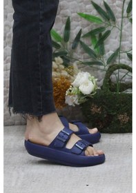 Resim Mehmet Mete Ez0095 Plaj Deniz Havuz Terliği Hafif Rahat Esnek Kadın Terlik Lacivert 