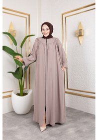 Resim Nevayla Moda Ön Ve Arka Robalı Ferace - Bej / F0142 Bej 