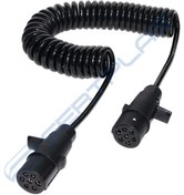 Resim Ahmet Otomotiv 7 Pinli, Toz Koruma Lastikli, Iki Plastik Fişli N Tipi Dişi Taraf 24/24v Elektrik Kablosu 