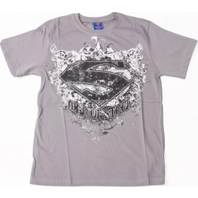 Resim Bunlardan İstiyorum Superman Logo No:2 Tişört Gri 