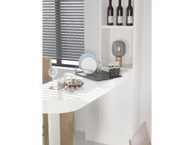 Resim Sas Haus Premium Siyah Tek Katlı Bulaşıklık, Dayanıklı Paslanmaz Termoplastik Kaplama Tepsili, Kaşıklıklı 