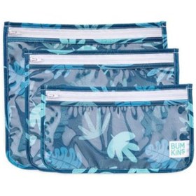 Resim Bumkins 3'lü Şeffaf Seyahat Çantası - Blue Tropic 