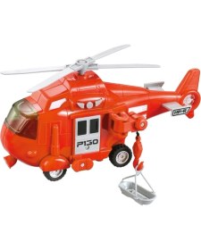 Resim Vardem 1:20 Sürtmeli Sesli Işıklı Helikopter - Kırmızı 