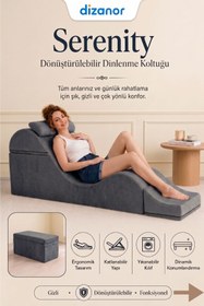 Resim Dizanor Serenity Çok Amaçlı Dinlenme Koltuğu Katlanabilir Bench Formlu Şezlong Yetişkin Çiftler İçin Ergonomik Destek Minderi 