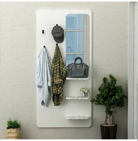 Resim Portmanto Askılık Beliz Beyaz Mermer Desen 