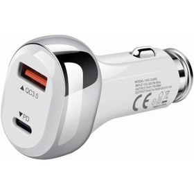 Resim 38 W Pd 20w Qc 3.0 18w Hızlı Araç Şarj Cihazı T-10 Beyaz 