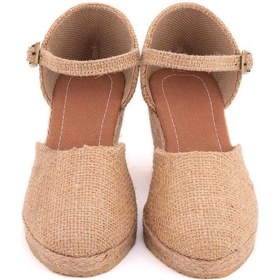 Resim Gerçek Elişi Hasır Dolgu Topuk Keten Hasır Espadril Handmade Hasır 