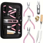 Resim 1 Set Takı Yapım Araçları Kiti, Çinko-Pirinç Alaşımlı, Yuvarlak ve İğne Burun Pense, Eğik Burun Pense, Oluklu Olmayan Tel Kesiciler, Başlangıç Seviyesi ve Tutkunlar İçin 