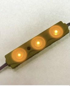 Resim 12 Volt 1.2 Watt 3’lü Mercekli 2835 Modül Led Sarı Amber - 10 Adet 