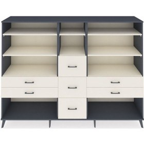 Resim Hyperion Dolap 8 Raflı 7 Çekmeceli 220x44x163 Antrasit-aytaşı Antrasit-aytaşı 