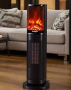 Resim Hoogar German 2075 L Black Oben Seri OLED Şömineli Ekran Dijital Kule Tipi Turbo Hızlı Isıtıcı 