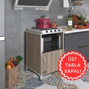Resim Kenzlife ocak dolabı revbahar crd 85*60*56 hazır mutfak klasik set üstü ocak için arkalıksız 