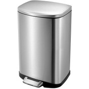 Resim Prima Nova Della Paslanmaz Çelik 50 Lt Mutfak Ofis Oval Soft Close Pedallı Çöp Kovası 