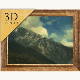 Resim Mountains- Albert Bierstadt,3d Printed with texture and brush strokes looks like original oilpainting. - "13"x"19" in/35x48 cm / As Roll (Canvas) 