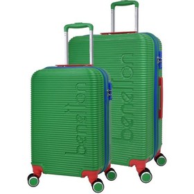 Resim United Colors Of Benetton Lüx Abs 2'li Valiz Seti Orta Boy - Kabin Boy Yeşil Bnt500 Yeşil 