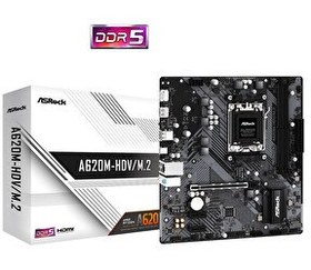 Resim Asrock A620M-HDV/M.2 DDR5 6400 MHz OC M.2 HDMI/DP PCIe 4.0 AM5 mATX Anakart 