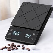 Resim 1 adet 3Kg Dijital Kahve Ölçeği Zamanlama Elektronik Ölçeği 6.6 Lbs Ev Mutfak Ölçeği Dokunmatik Ölçeği Toz Geçirmez Silikon Ped ile 
