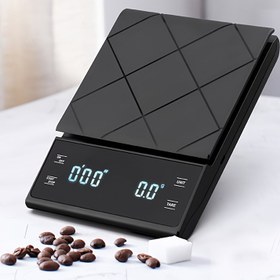 Resim 1 adet 3Kg Dijital Kahve Ölçeği Zamanlama Elektronik Ölçeği 6.6 Lbs Ev Mutfak Ölçeği Dokunmatik Ölçeği Toz Geçirmez Silikon Ped ile 