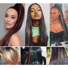 Resim EFLAMEL DESING Saç Simi Hair Tinsel Çikolata Kahve Saç Aksesuarı 
