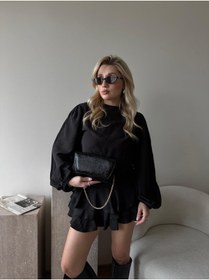 Resim NİSSEA.CO Siyah Clutch Zincirli Nicole Çanta 