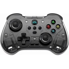 Resim Z01x Şeffaf Tasarım Bluetooth Gamepad Altı Eksenli Çift Motorlu Titreşimli Oyun Denetleyicisi - Siyah 