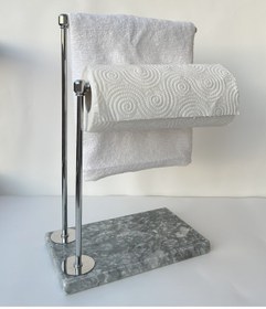 Resim bemdesign Mermer Dekoratif Havluluk Banyo Düzenleyici Gümüş 