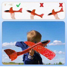 Resim shop Epp Silikonlu Köpük Planörü Uçak Çocuk Eğitici Model Oyuncak Kırmızı 