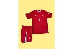 Resim Alaturka Mix Türkiye Kerem Aktürkoğlu Kırmızı Milli Takım Çocuk Futbol Forma 4'lü Set Forma+Şort+Çorap+Bileklik 