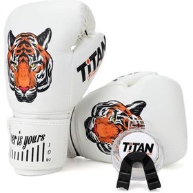 Resim Titan Sport Beyaz Kaplan Desenli Set Fgr Model-9 Boks Eldiveni Çok Renkli 