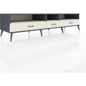 Resim Kronos Tv Ünitesi 3 Raflı 3 Çekmeceli 220x59x51 Antrasit-aytaşı Aytası/aytası - Antrasıt 