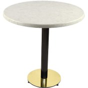 Resim Beymobilya Karanfil Werzalit Yuvarlak Gold Masa Q80 (545562247) 