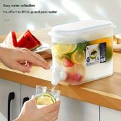 Resim 3.5L Büyük Kapasiteli Plastik Su Sürahisi - Buzdolabı Su Kabı, Musluklu Soğuk Su Şişesi, Yüksek Sıcaklığa Dayanıklı, Kolay Döküm, Mutfak, Partiler ve Açık Hava Piknikleri İçin İdeal, Meyve Suyu, Buzlu Çay & İçecekler için Uygun 