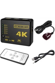 Resim Yeni 2025 Ultra 4k Hdmi Çoklayıcı Çoğaltıcı Switch Splitter 5 Port Kumandalı Ultra Hd 