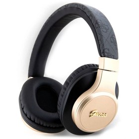 Resim Guess Lisanslı Bluetooth Kulaklık Script Gold Serisi Metal Yazı Logolu 4G Desenli Siyah 