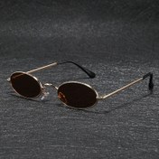 Resim Erkekler ve Kadınlar için Vintage Oval Moda Gözlükleri - Hafif Metal Çerçeve ile Gradyan Kahverengi Lensler, Retro Stil, Rahat veya Şık Kıyafetler için Mükemmel, Şık Gözlükler, Klasik Gözlükler, Dayanıklı Gözlükler 