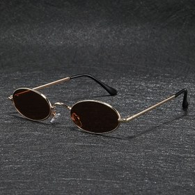 Resim Erkekler ve Kadınlar için Vintage Oval Moda Gözlükleri - Hafif Metal Çerçeve ile Gradyan Kahverengi Lensler, Retro Stil, Rahat veya Şık Kıyafetler için Mükemmel, Şık Gözlükler, Klasik Gözlükler, Dayanıklı Gözlükler 