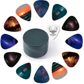 Resim Muspor Muspor 13 Orta Boy Selüloit Gitar Mızrapları - Demir Kasa Yıldızlı Gökyüzü 