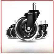 Resim Mufunye Ofis Sandalyesi İçin 2" Şeffaf Yönlendirilebilir Tekerlek - Sessiz Çalışma - 608 Çift Balata - 60x92mm - Tam Siyah 