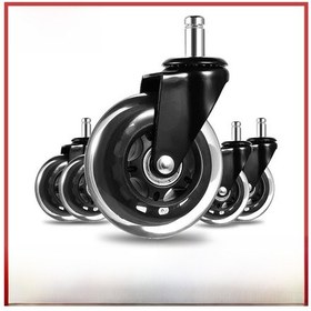 Resim Mufunye Ofis Sandalyesi İçin 2" Şeffaf Yönlendirilebilir Tekerlek - Sessiz Çalışma - 608 Çift Balata - 60x92mm - Tam Siyah 
