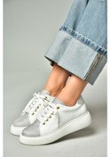 Resim Fox Shoes S820042209 Beyaz/gümüş Simli Kadın Spor Ayakkabı Sneakers Beyaz - Gümüş 