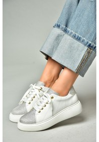 Resim Fox Shoes S820042209 Beyaz/gümüş Simli Kadın Spor Ayakkabı Sneakers Beyaz - Gümüş 